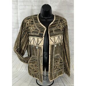 Yak Magik M Jacket Vintage Embroidered Boho Art To Wear Statement